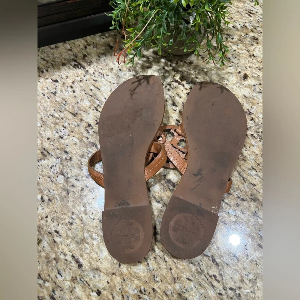 Tory Burch Metal Miller Tan/Brown Gold Sandal 9.5M